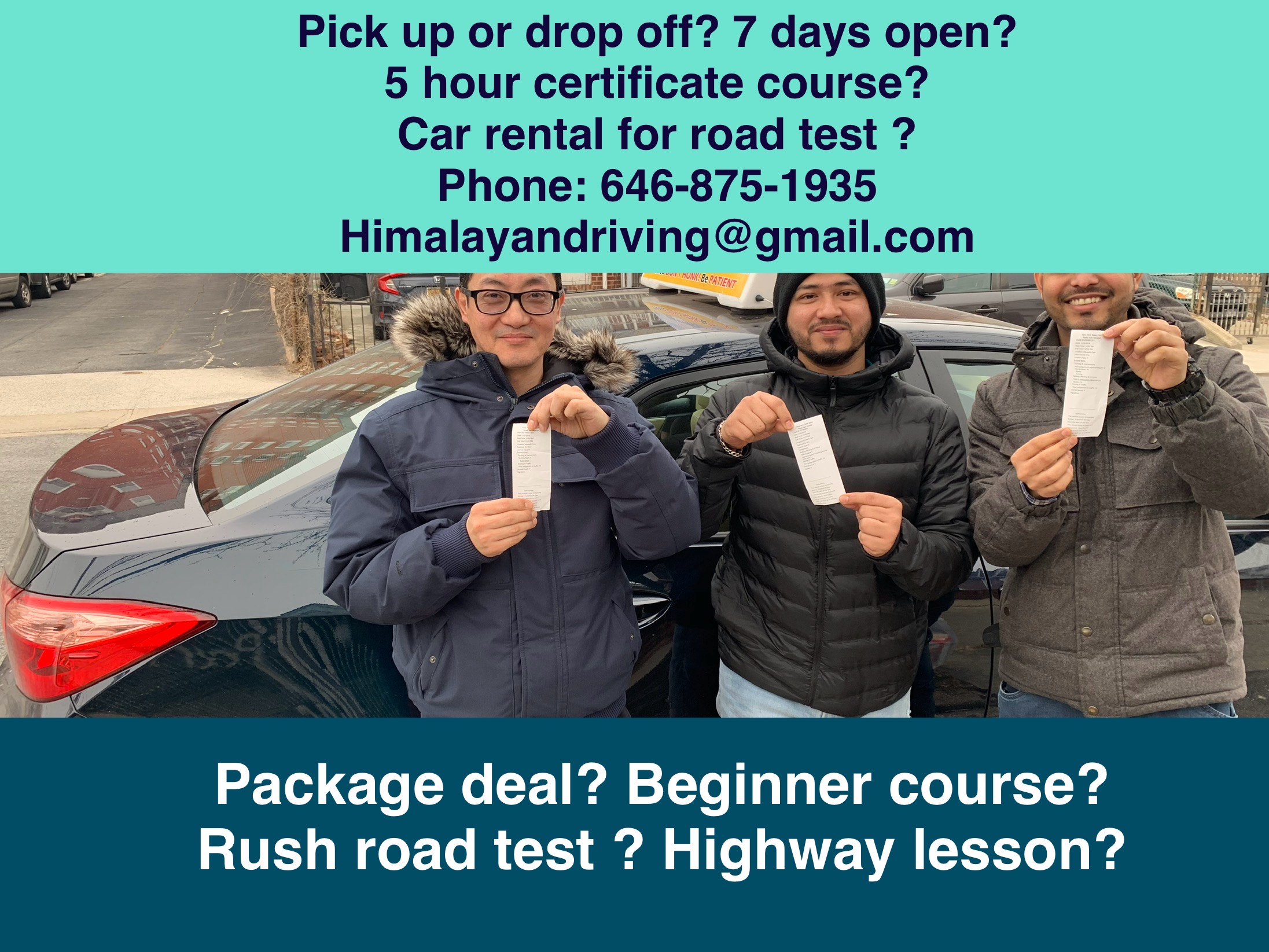 FAQs-Rush road test NY,car for road test, online 5 hour course NY